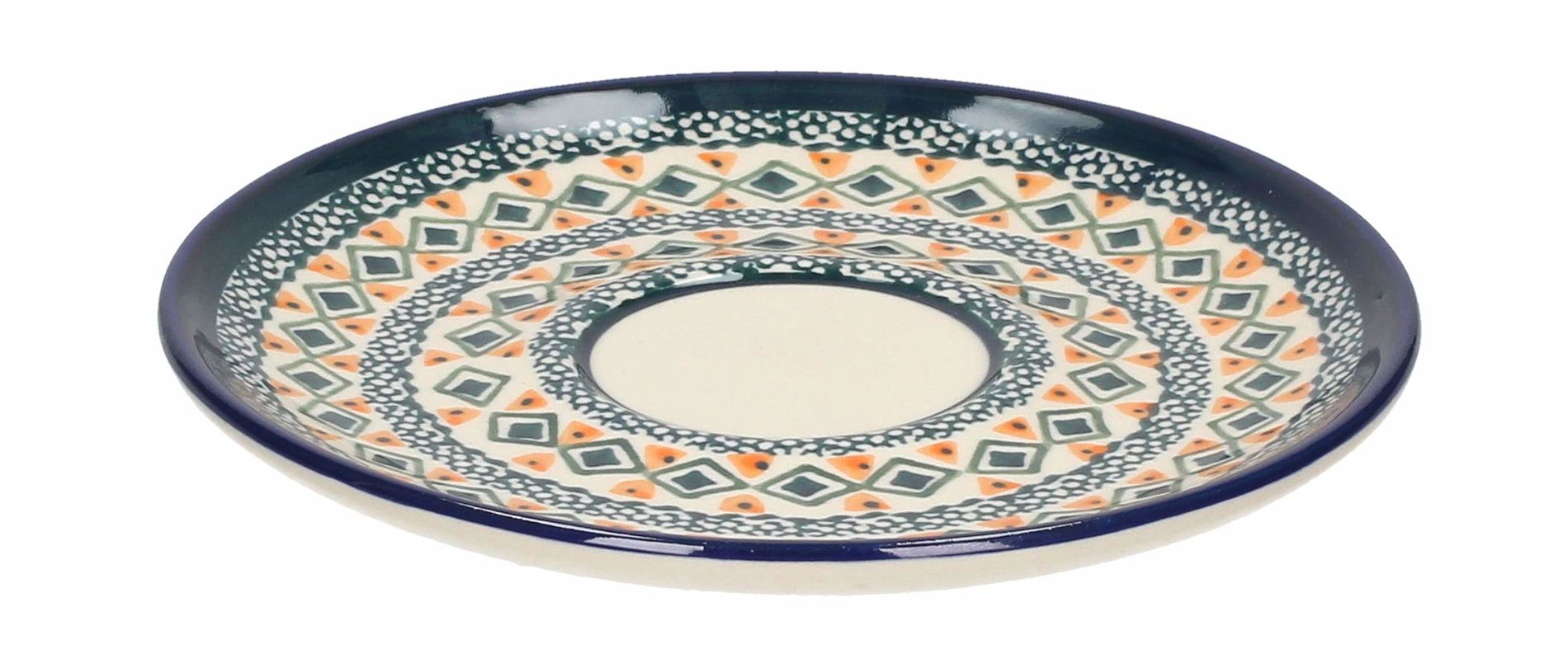 Tanierik / Podšálka Ceramika Bolesławiec 16 cm - dek. 124 ART. (druhý akosť)