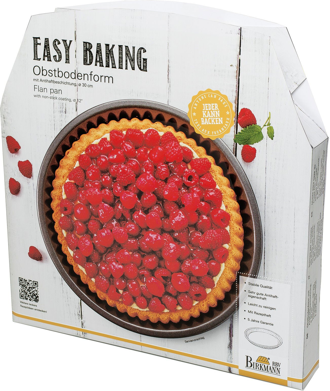 Forma na pečenie tarty kovová BIRKMANN EASY BAKING ČIERNA 30 cm