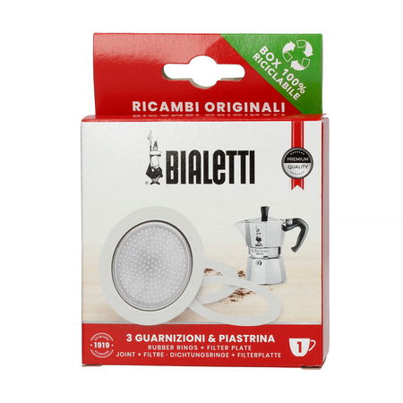 BIALETTI Moka Express pre 1 šálku espressa 3 ks - tesnenia pre moka gumené so sitkom