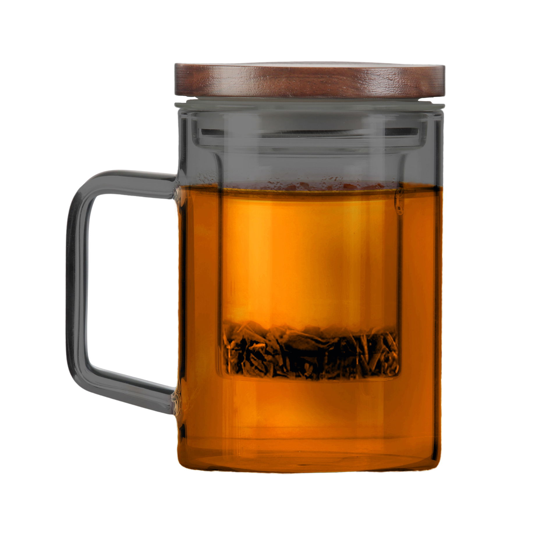 VIALLI DESIGN Soho 350 ml - kubek szklany z zaparzaczem i pokrywką