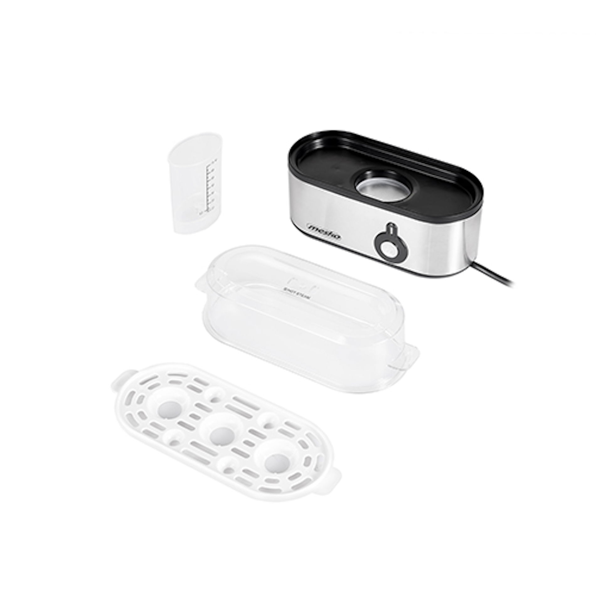 MESKO Three Eggs 210 W - jajowar / garnek elektryczny do jajek stalowy