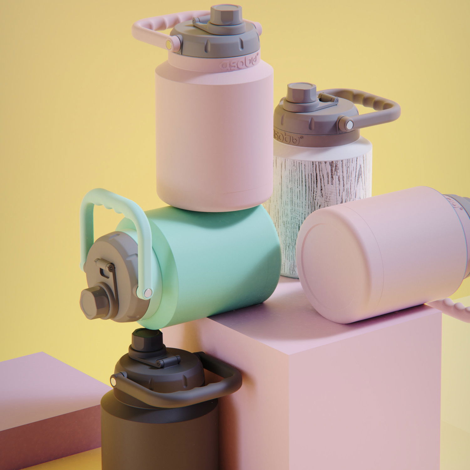 ASOBU Mini Jug Pink 0,975 l - termoska z nerezovej ocele so slamkou
