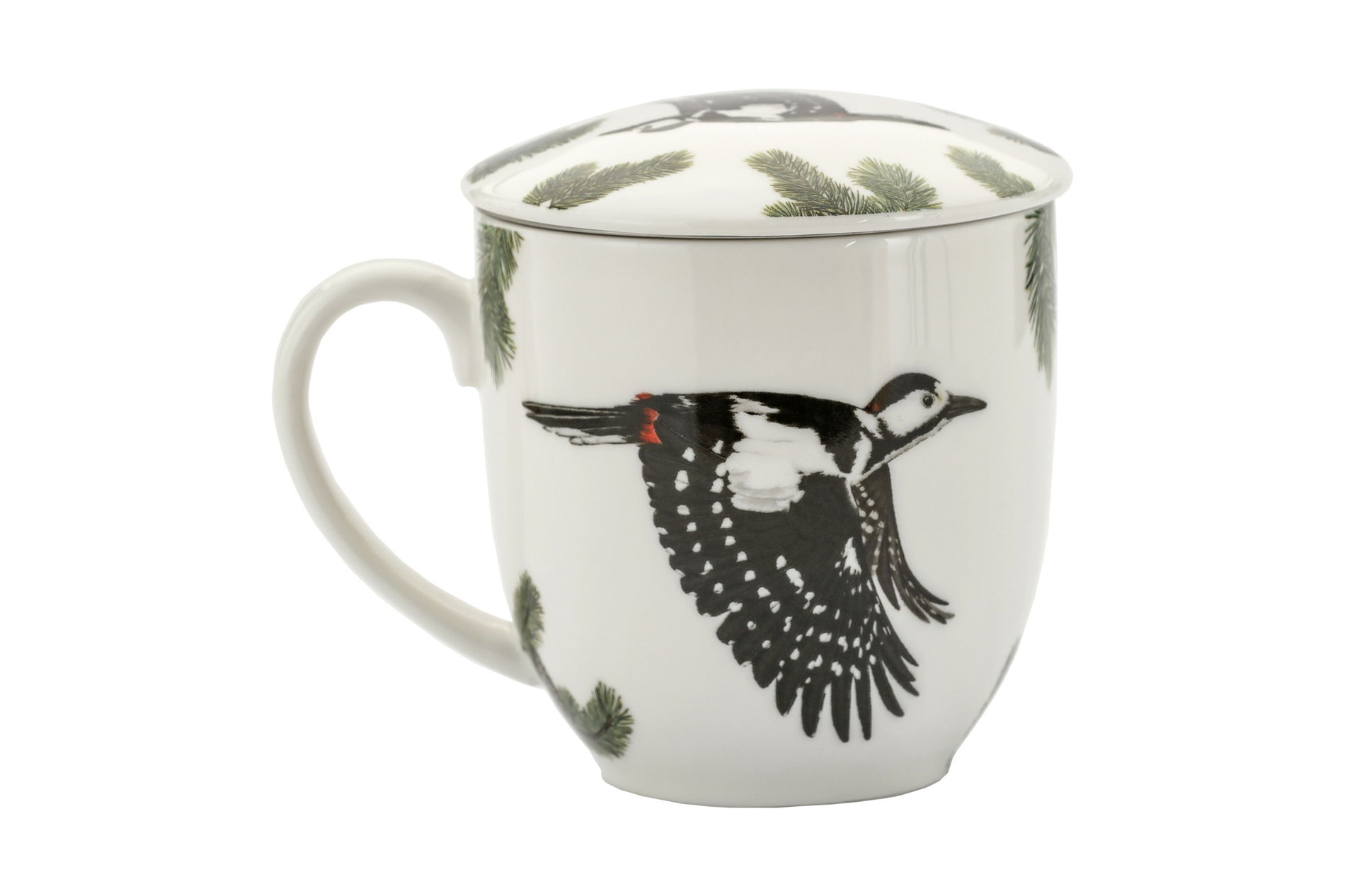 Porcelánový hrnček s čajovým infúzerom a vekom BY AGATA HAJDECKA 380 ml