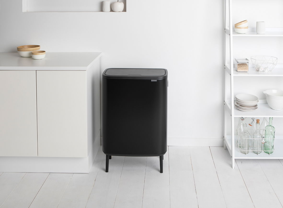 BRABANTIA Touch Bin Bo 60 l czarny - kosz na śmieci ze stali nierdzewnej