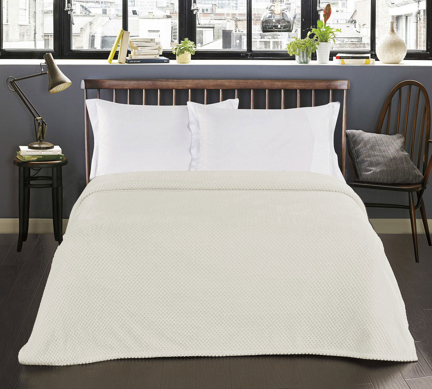 Koc z mikrofibry DECOKING HENRY BEIGE BEŻOWY 220 x 240 cm