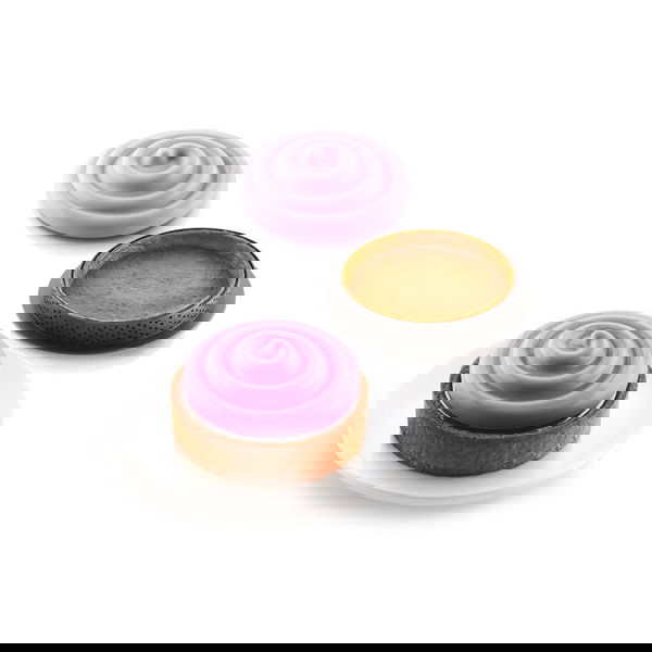 SILIKOMART TarteDecor Kit Mini Tarte Twist 6 ks černé - plastové formy / prsteny na koláče