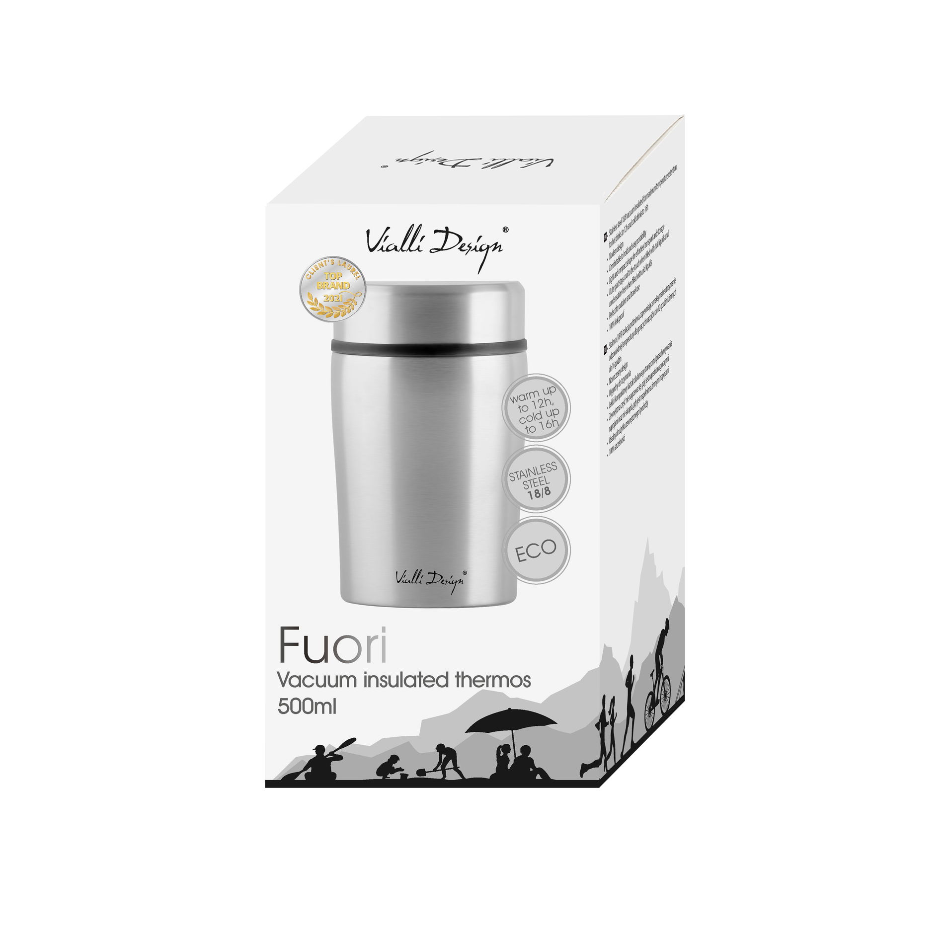 VIALLI DESIGN Fuori 0,5 l – nerezová termoska na potraviny