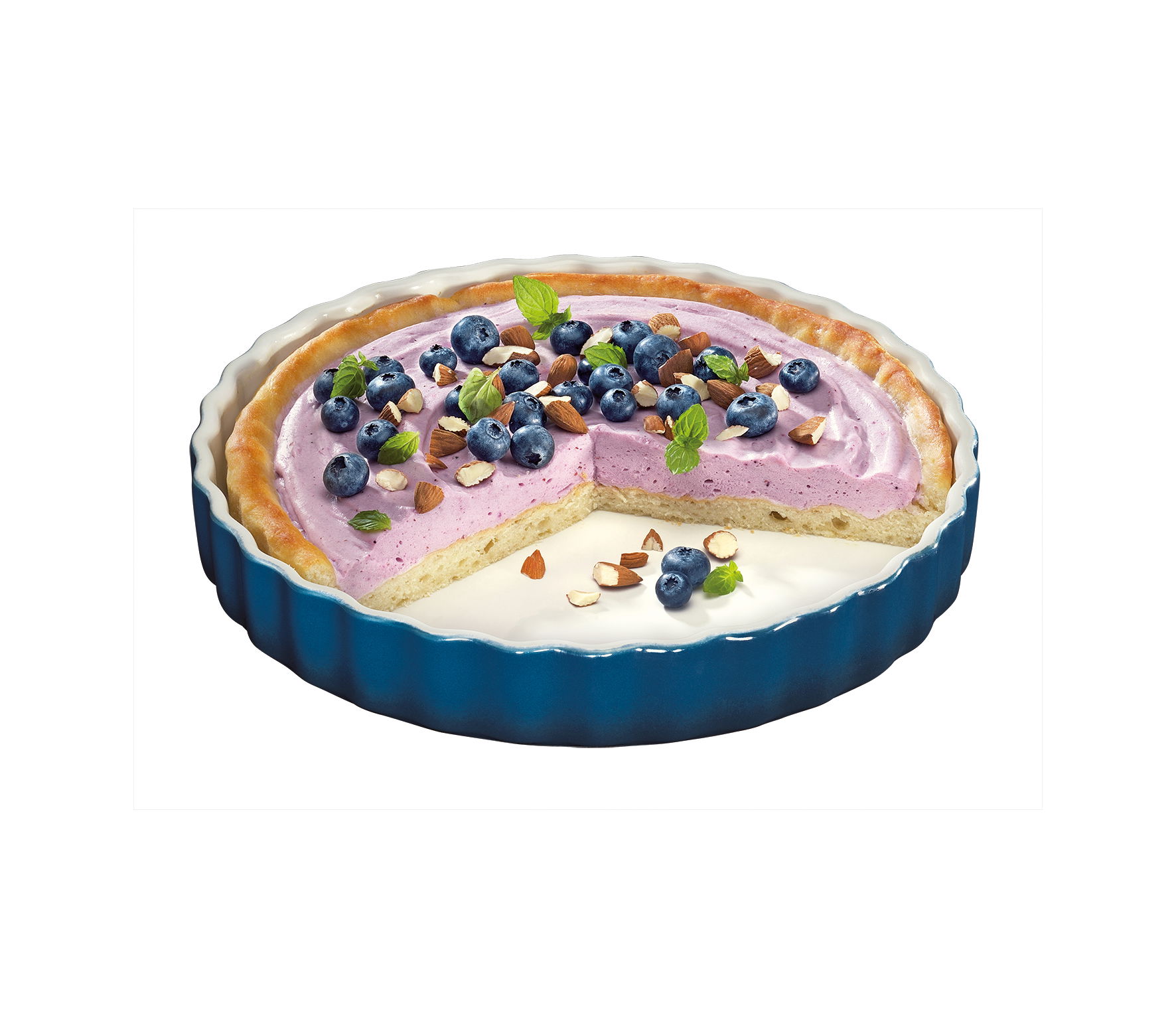 KUCHENPROFI Provence 28 cm modrá - keramická forma na pečenie tarty