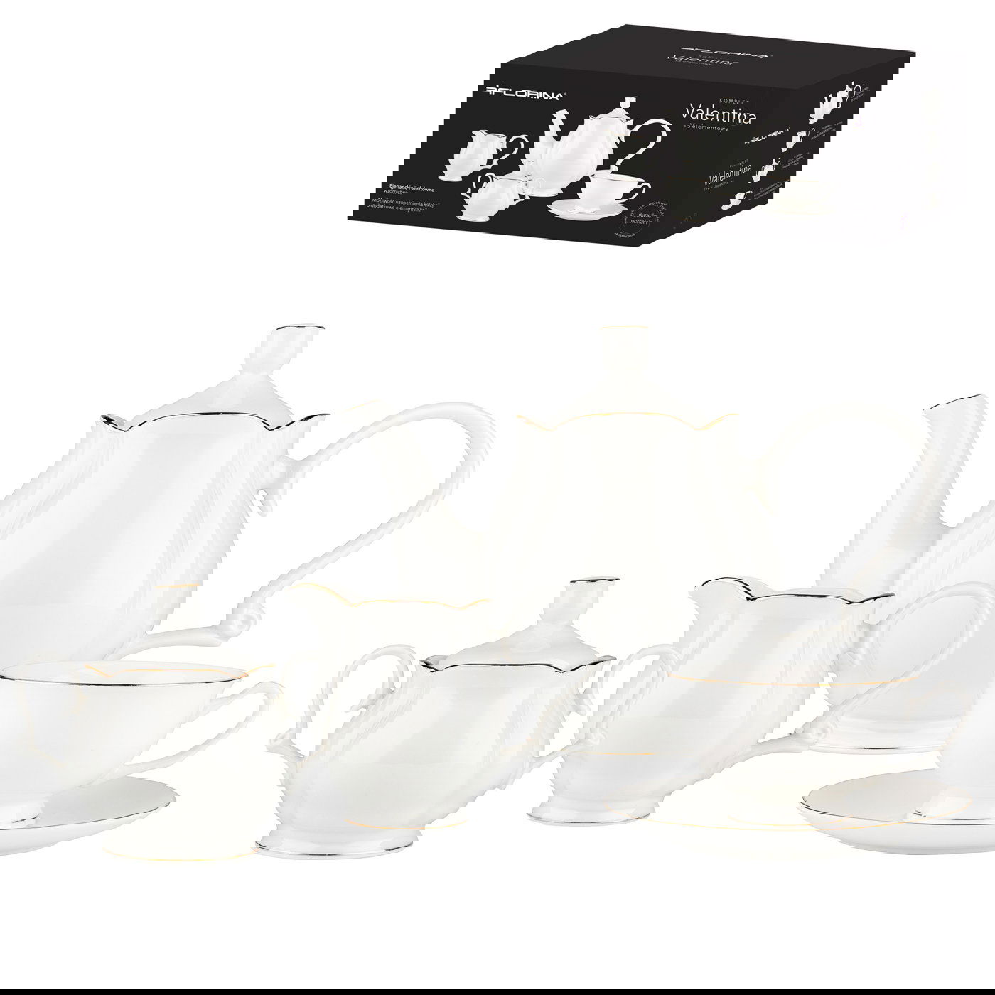 FLORINA Valentina porcelánový kávový servis pro 6 osob (15 el.)