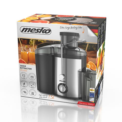 Ocelový odšťavňovač na ovoce a zeleninu MESKO JUGO 600 W
