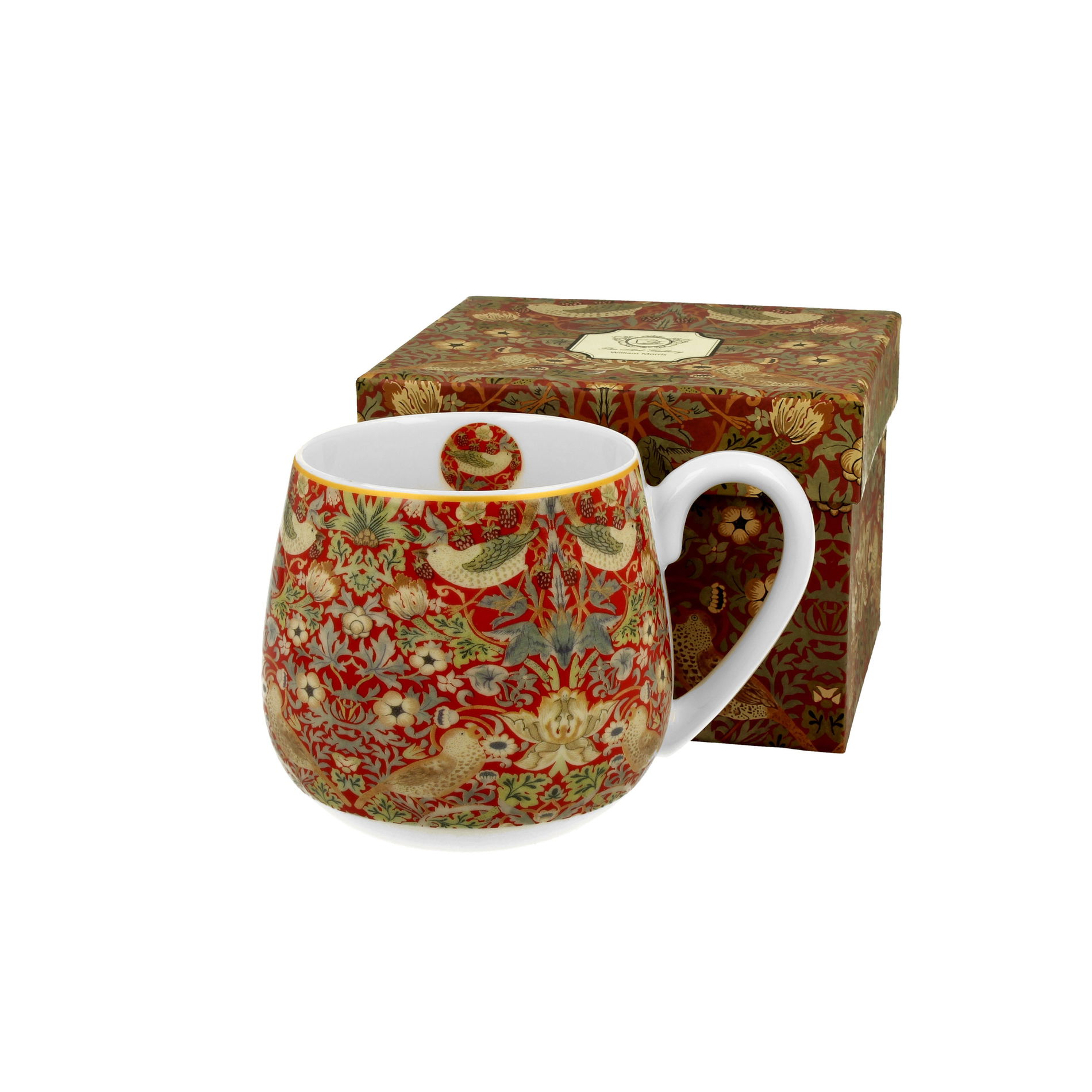 Porcelánový hrnček DUO ART GALLERY STRAWBERRY THIEF RED od WILLIAM MORRIS 430 ml