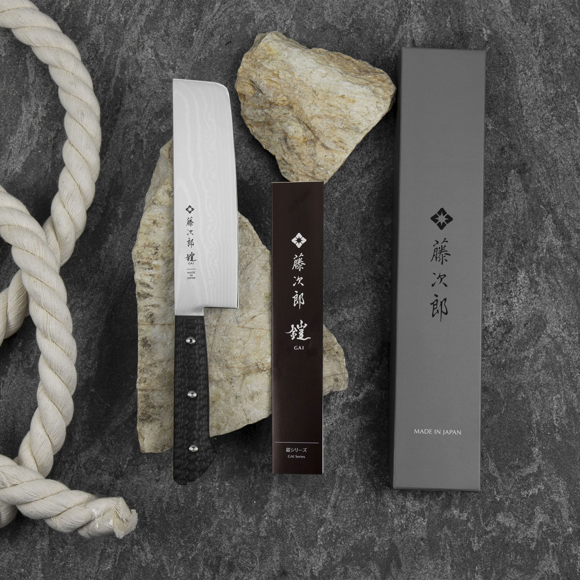 TOJIRO Gai Damascus 16,5 cm - japonský nůž Nakiri na zeleninu z damascénské oceli