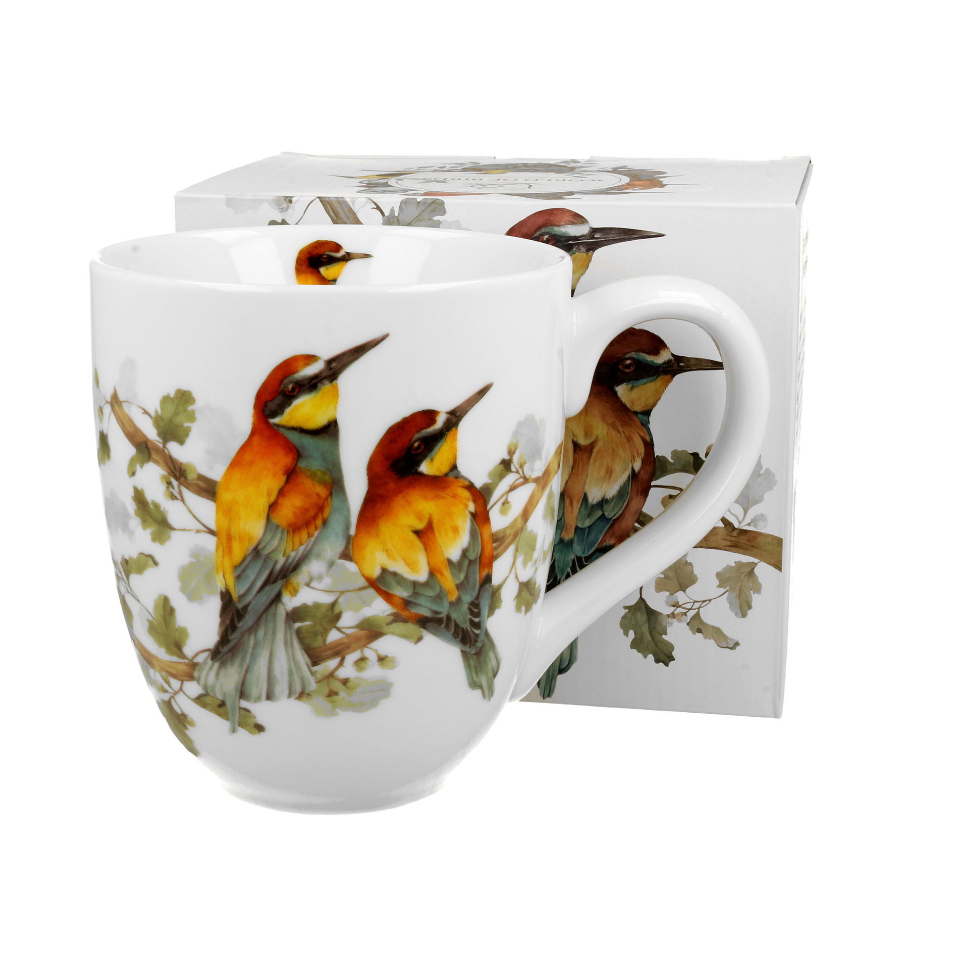 Veľký porcelánový hrnček DUO ANIMALS VTÁČÍ SVET ŽELVY 1000 ml