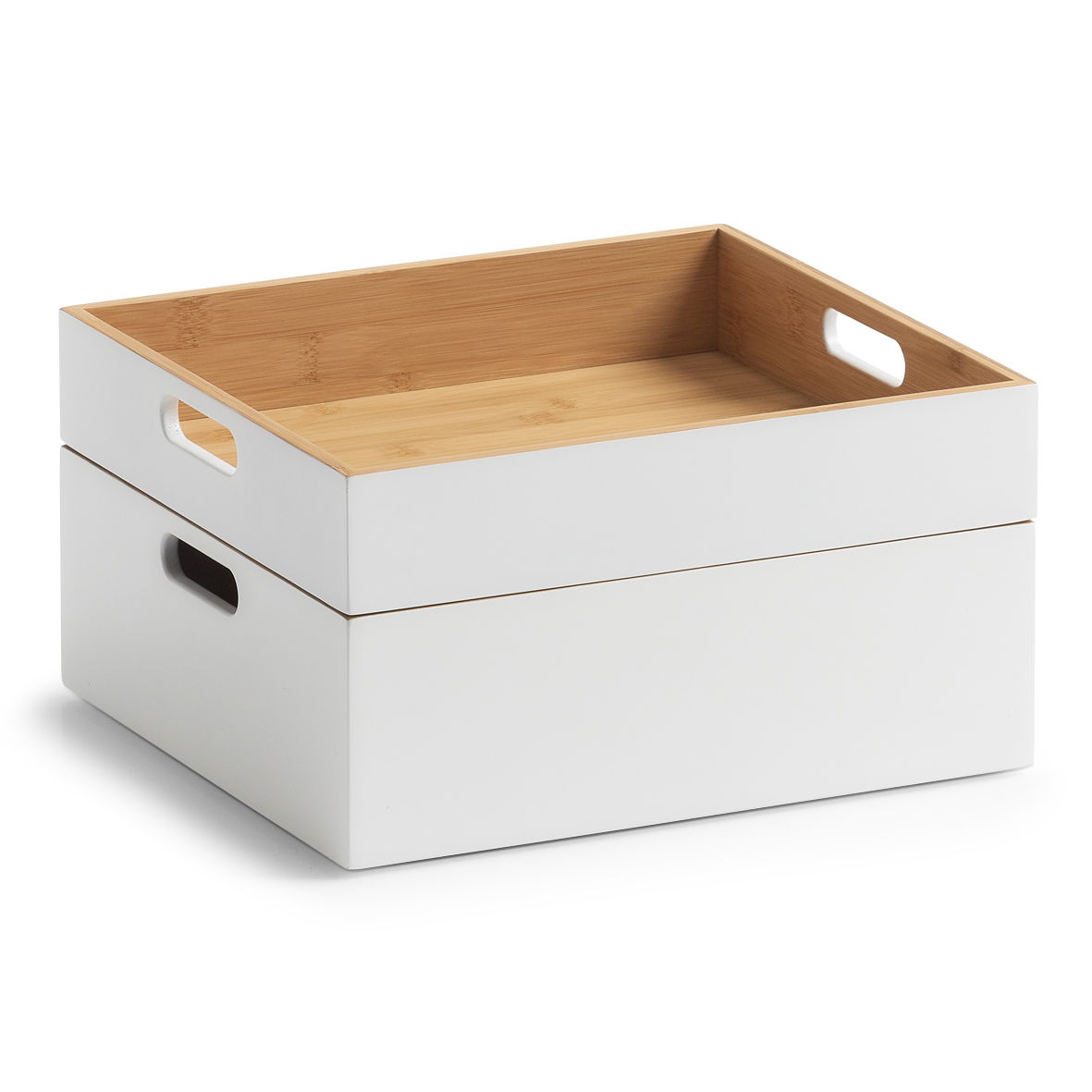 ZELLER Bamboo 30 x 27 x 6 cm - bambusový úložný box
