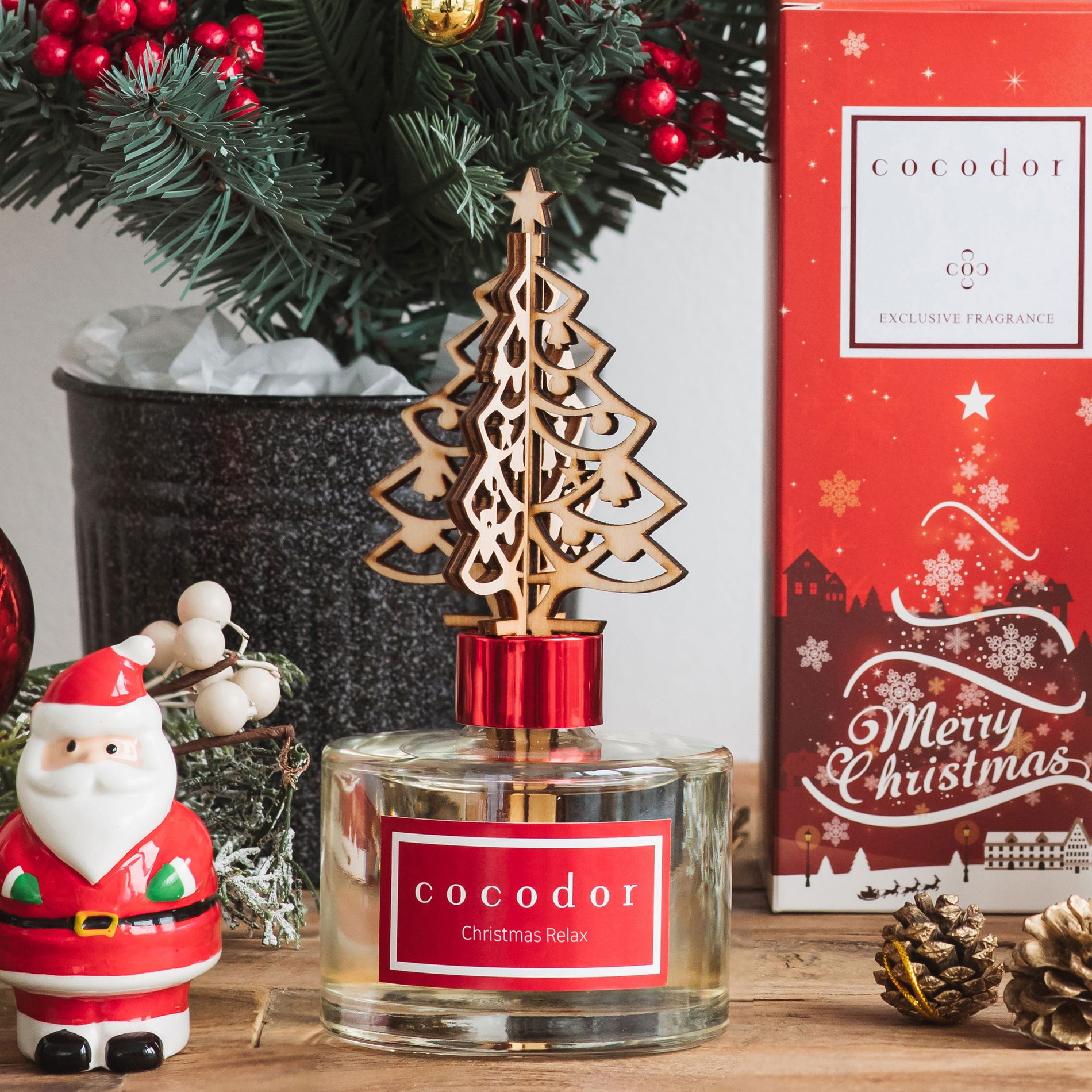 Skleněný aroma difuzér COCODOR XMAS TREE CHRISTMAS RELAX 200 ml