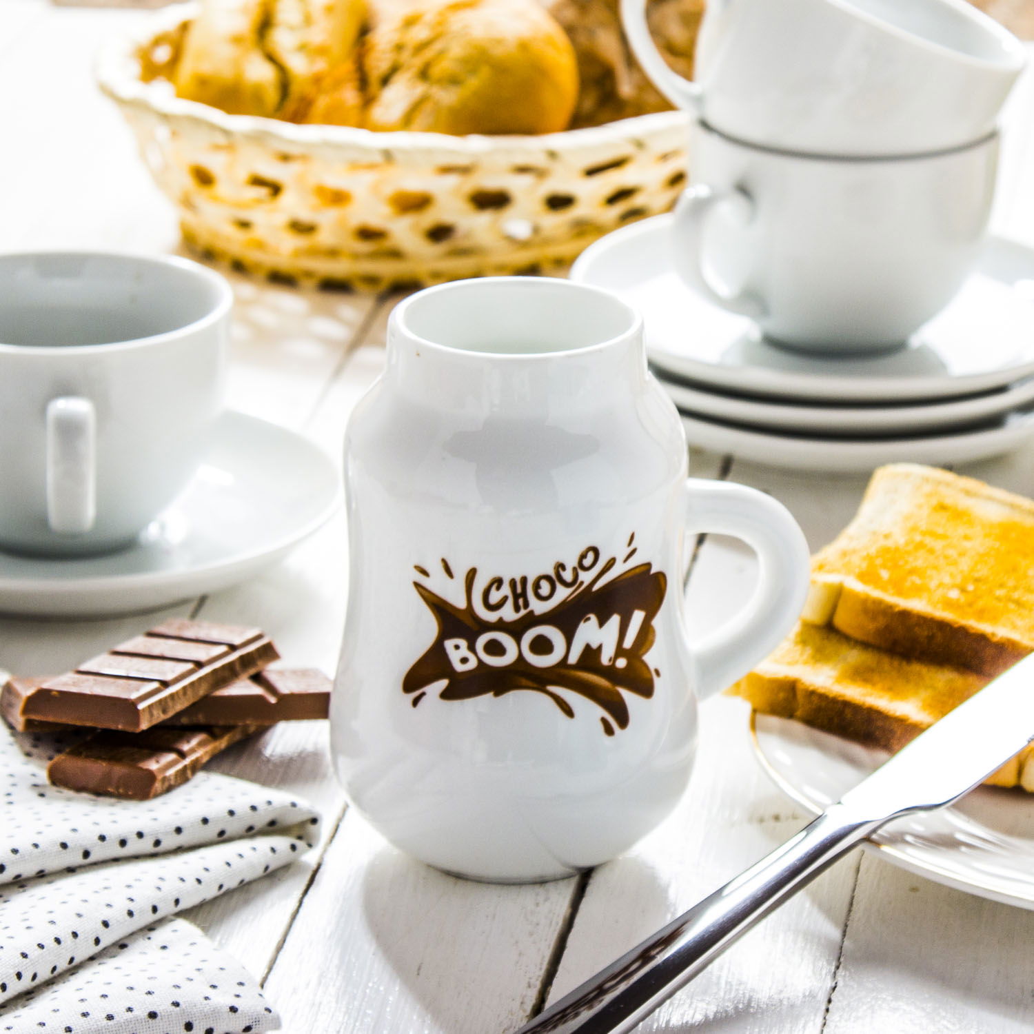 DAIRY CHOCO keramický hrnek BÍLÝ 280 ml