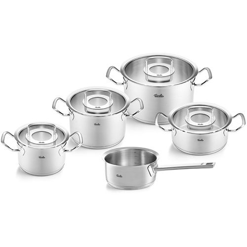 FISSLER Original Profi Collection - sada 5 hrncov z nerezovej ocele so sklenenými vekami