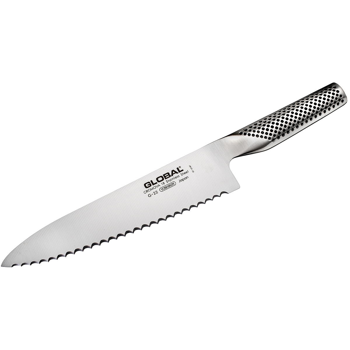 Nůž na chleba z nerezové oceli GLOBAL SÉRIE G ORIGINAL 20 cm