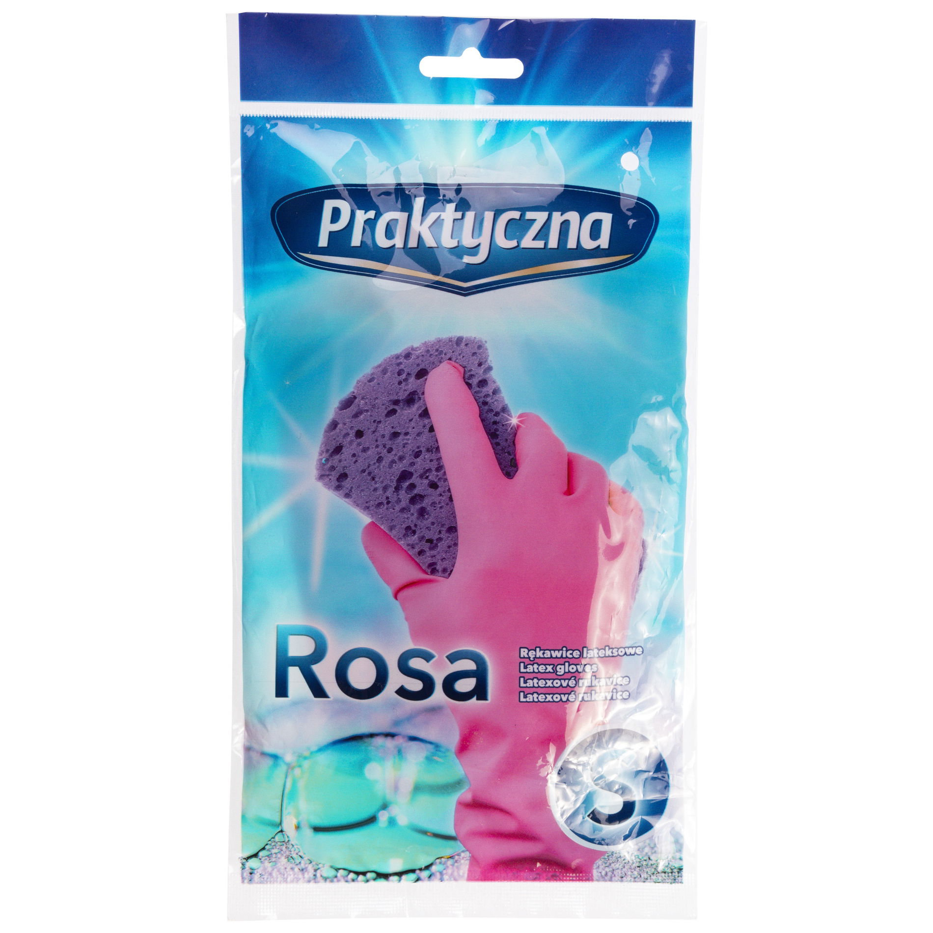 Rękawiczki lateksowe PRAKTYCZNA ROSA S RÓŻOWE 2 szt.