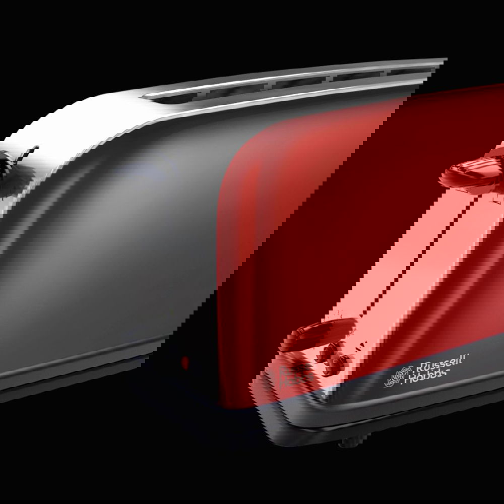 RUSSELL HOBBS Colours Plus Flame Red Long Slot 1000 W červený – nerezový, elektrický toustovač/topinkovač