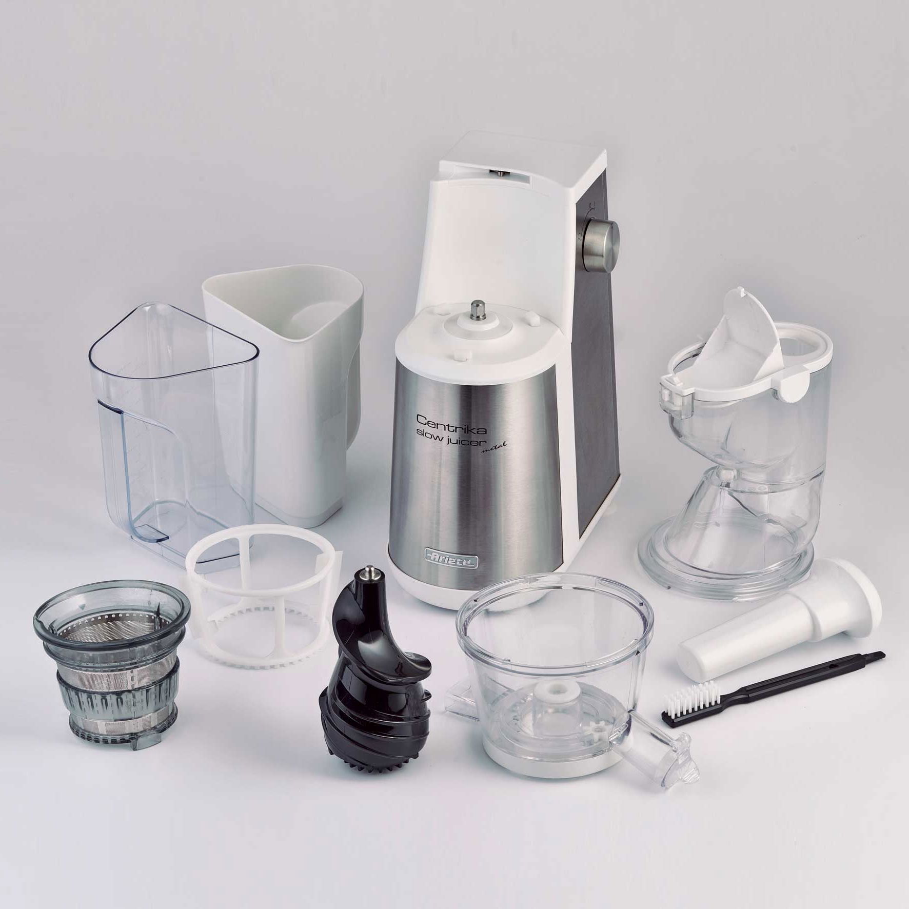 ARIETE Centrika Slow Juicer 400 W stříbrný - kovový odšťavňovač / odšťavňovač