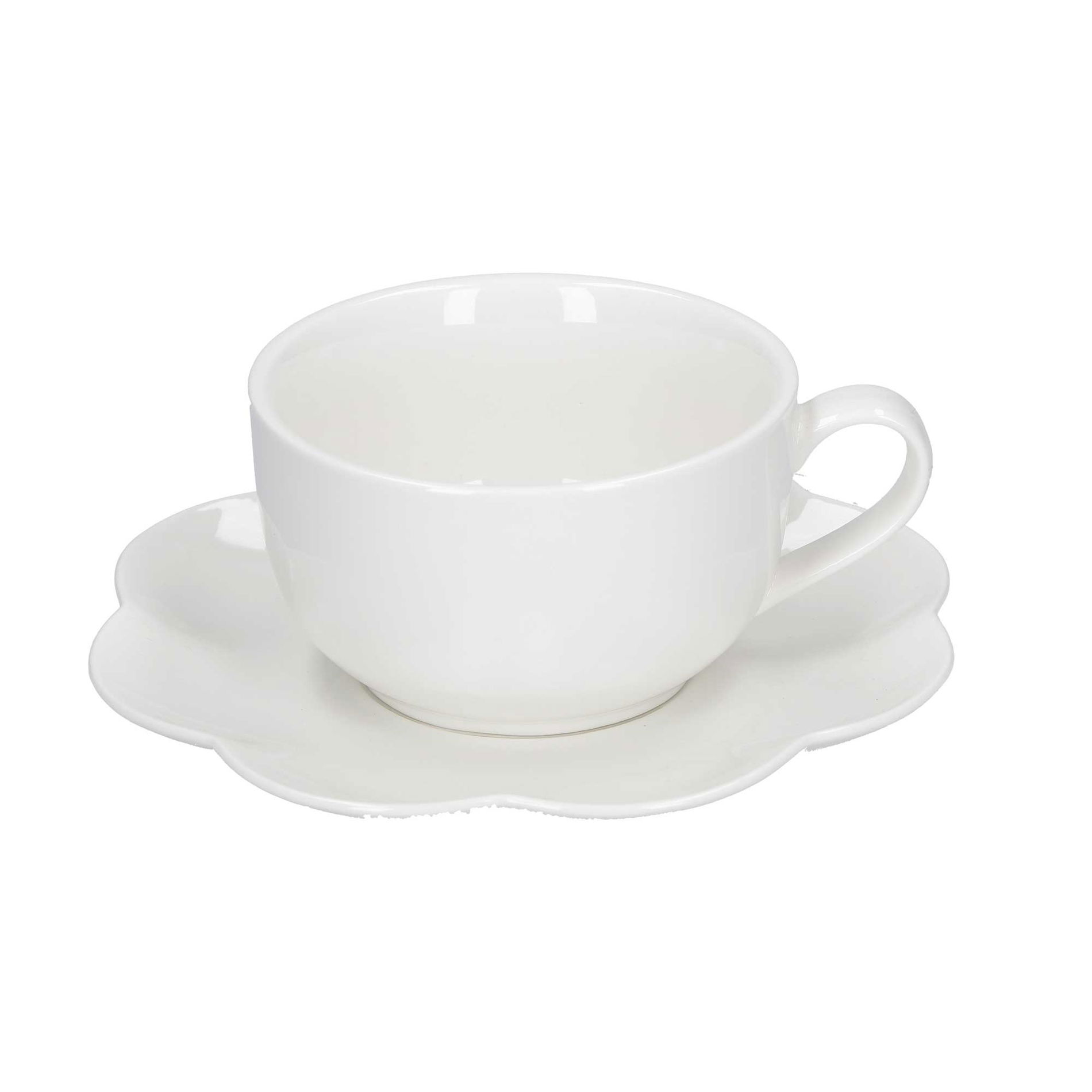 LA PORCELLANA BIANCA Villadeifiori 450 ml 4 ks - porcelánové šálky na kávu a čaj so spodkami