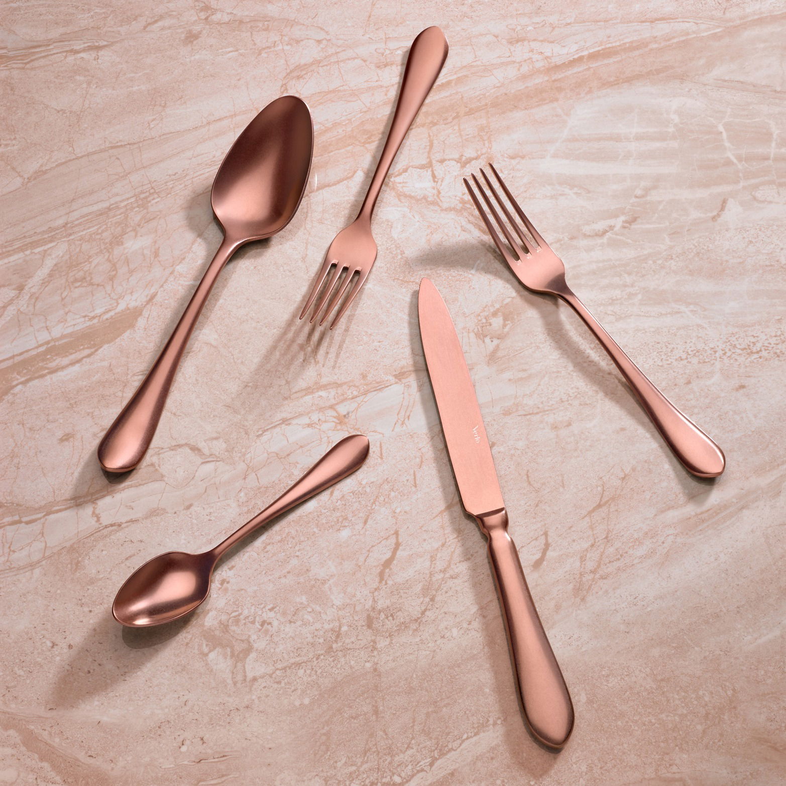 VERLO Destello Copper 21 cm - łyżka stołowa ze stali nierdzewnej