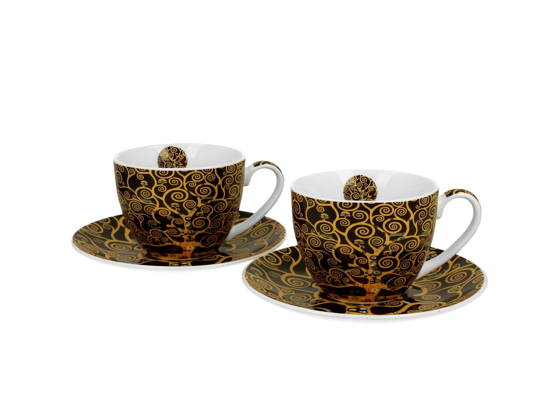 Porcelánové šálky s tanierikmi DUO ART GALLERY TREE OF LIFE BY GUSTAV KLIMT 270 ml 2 ks