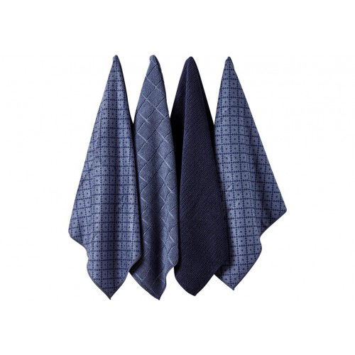 LADELLE Carver Navy 68 x 43 cm 4 szt. modré - mikrovláknové kuchyňské utěrky
