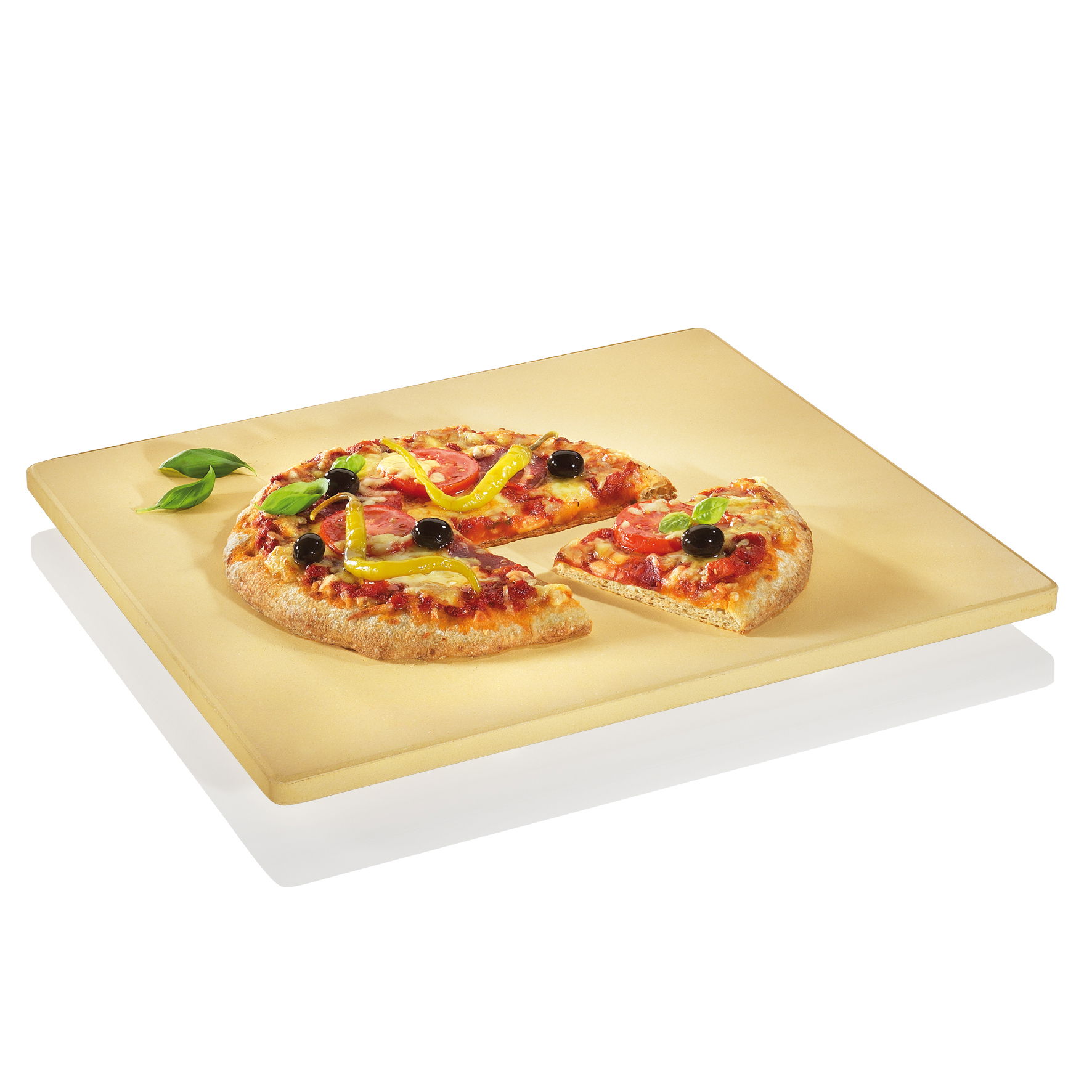 Kuchenprofi Delizioso 40,5 x 35,5 cm béžový - kordieritový kámen na pizzu na nožičkách