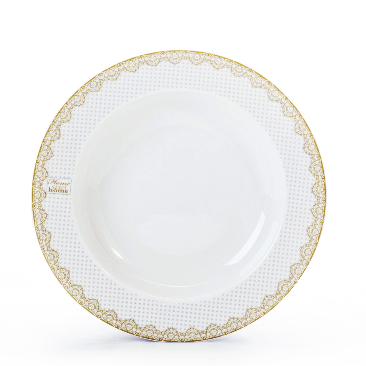 Porcelánový hluboký obědový talíř CHODZIEŻ SWEET TEČKY bílý 22,5 cm