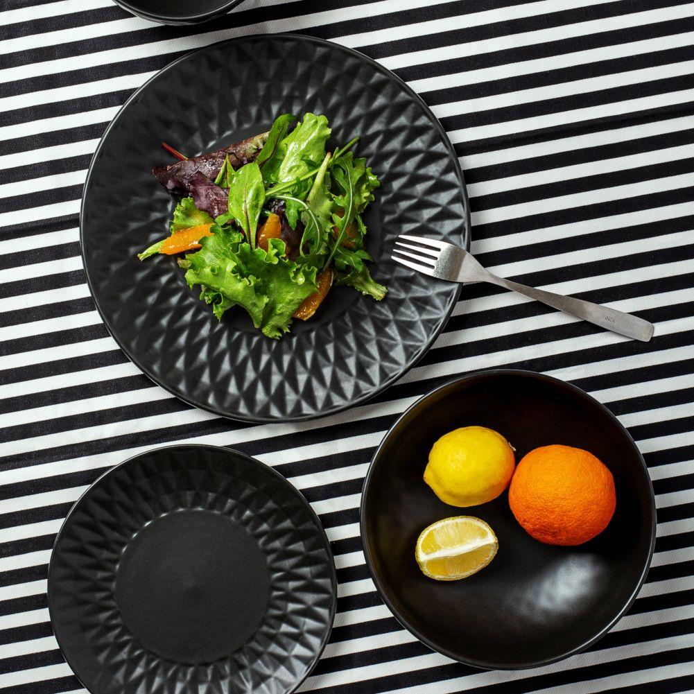 NAVA Soho Classic Black 27 cm - keramický hluboký obědový talíř