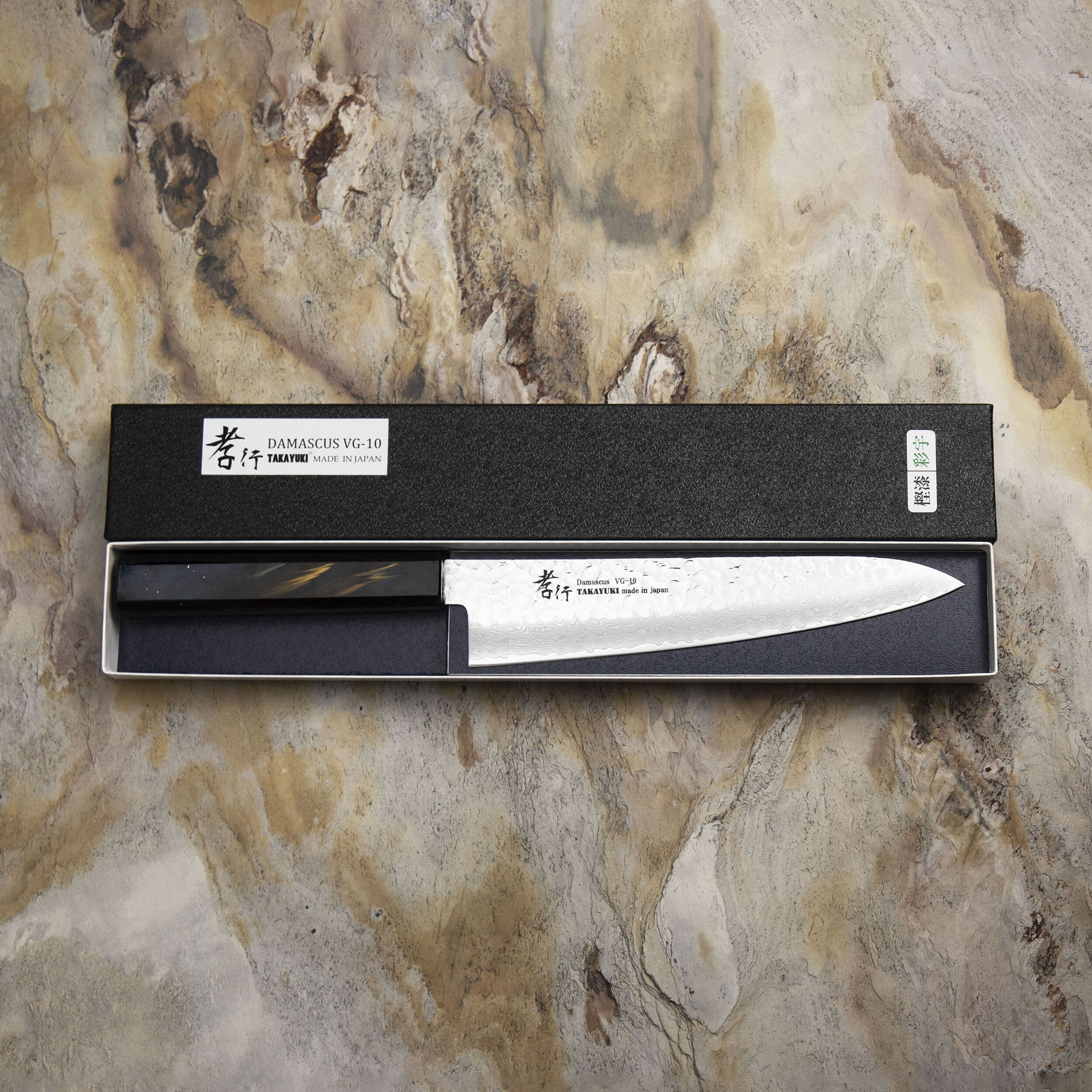 SAKAI TAKAYUKI Urushi Saiu 21 cm - japonský kuchařský nůž z damascénské oceli