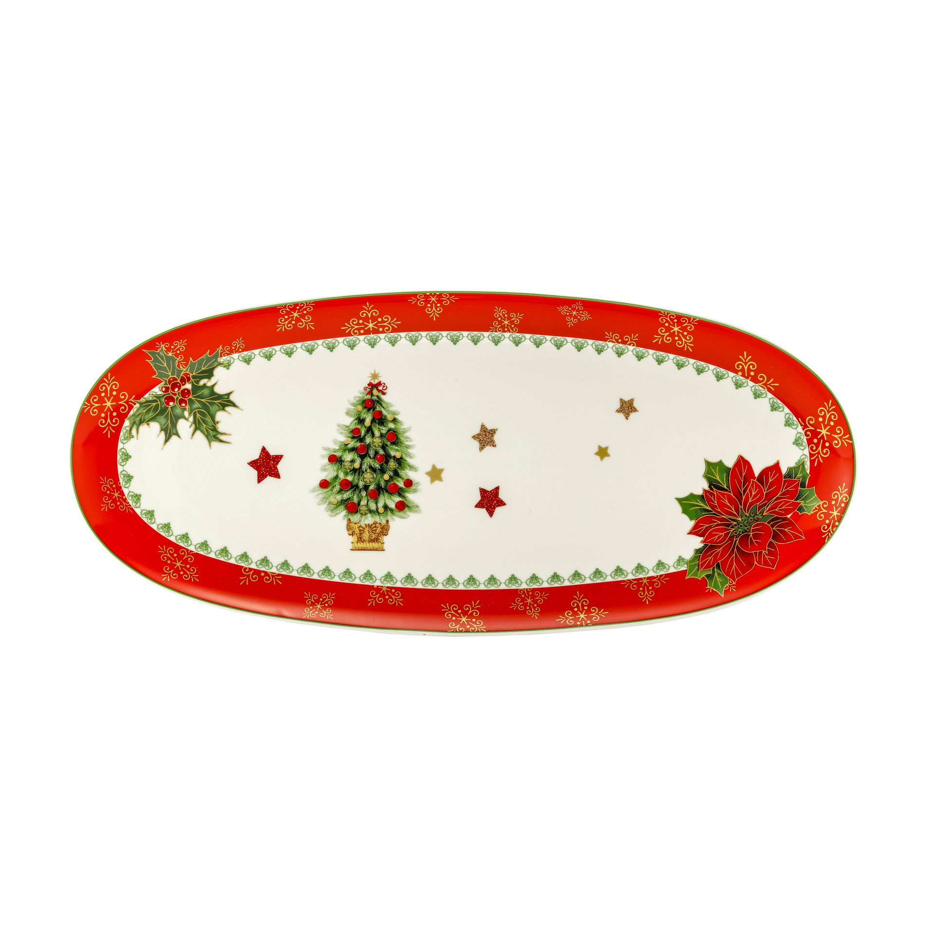 Porcelánový talíř MERRY CHRISTMAS 18 x 40,5 cm