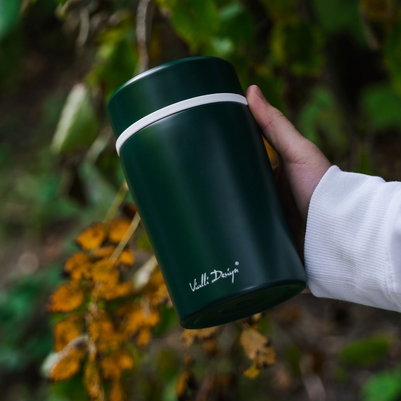 VIALLI DESIGN Fuori 0,5 l tmavě zelená – nerezová termoska na potraviny