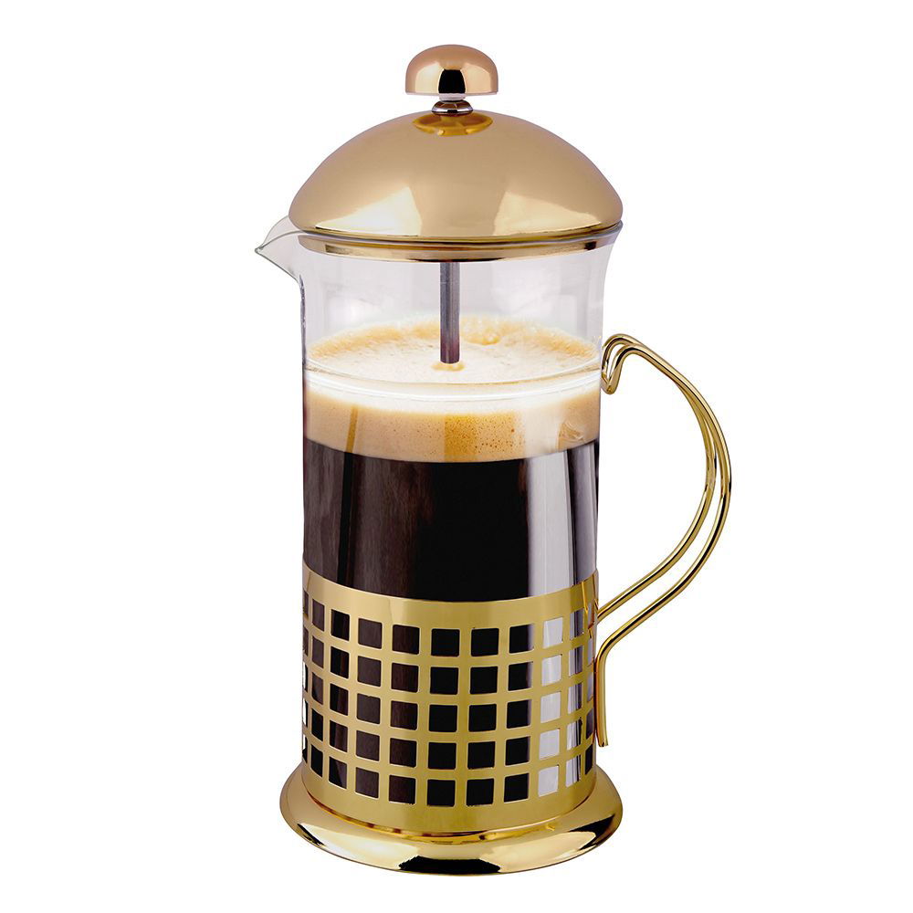 French press / Sklenený tlačový kávovar GOLD BASKET 1 l
