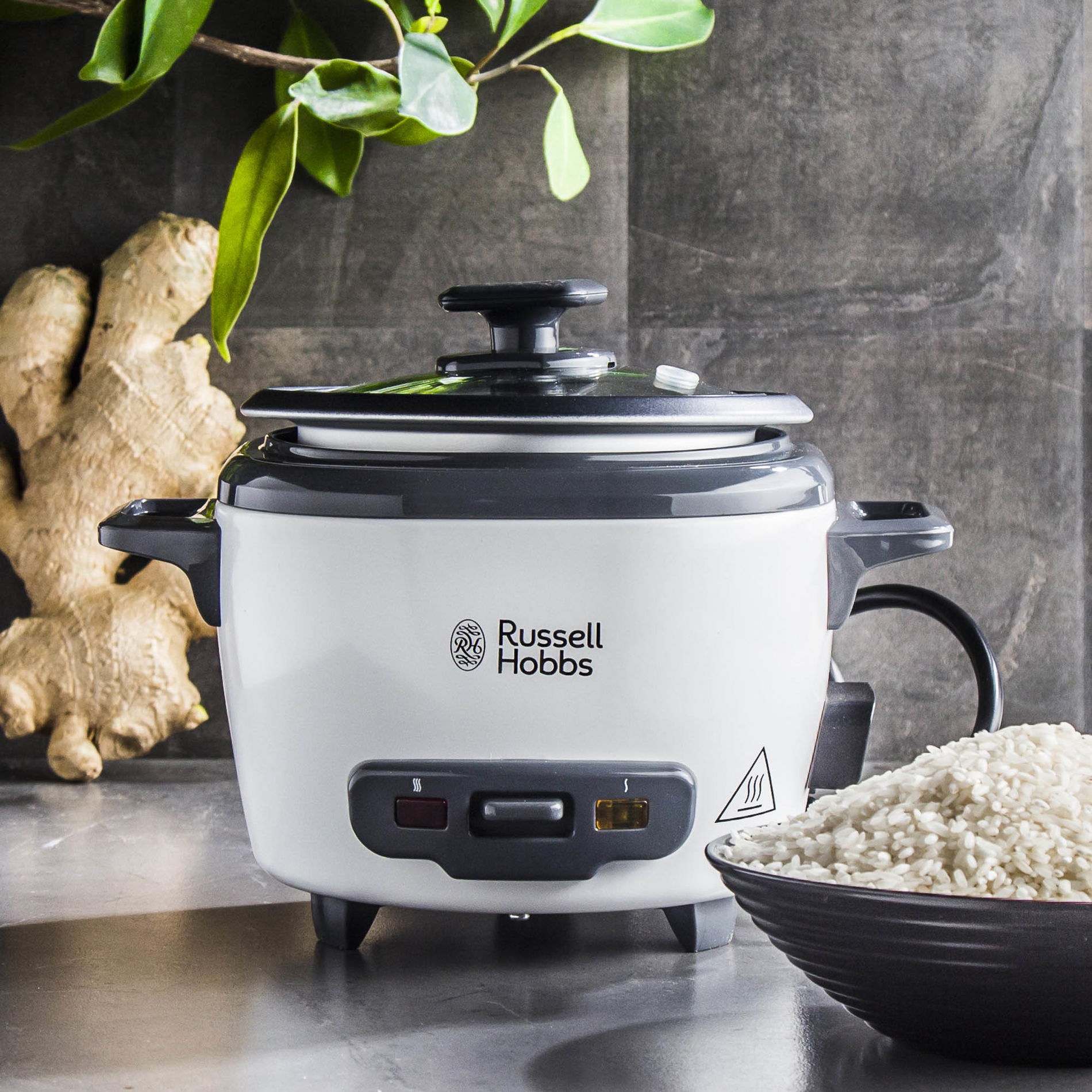 RUSSELL HOBBS Malý ryžovar 200 W biely - elektrický oceľový hrniec na varenie ryže