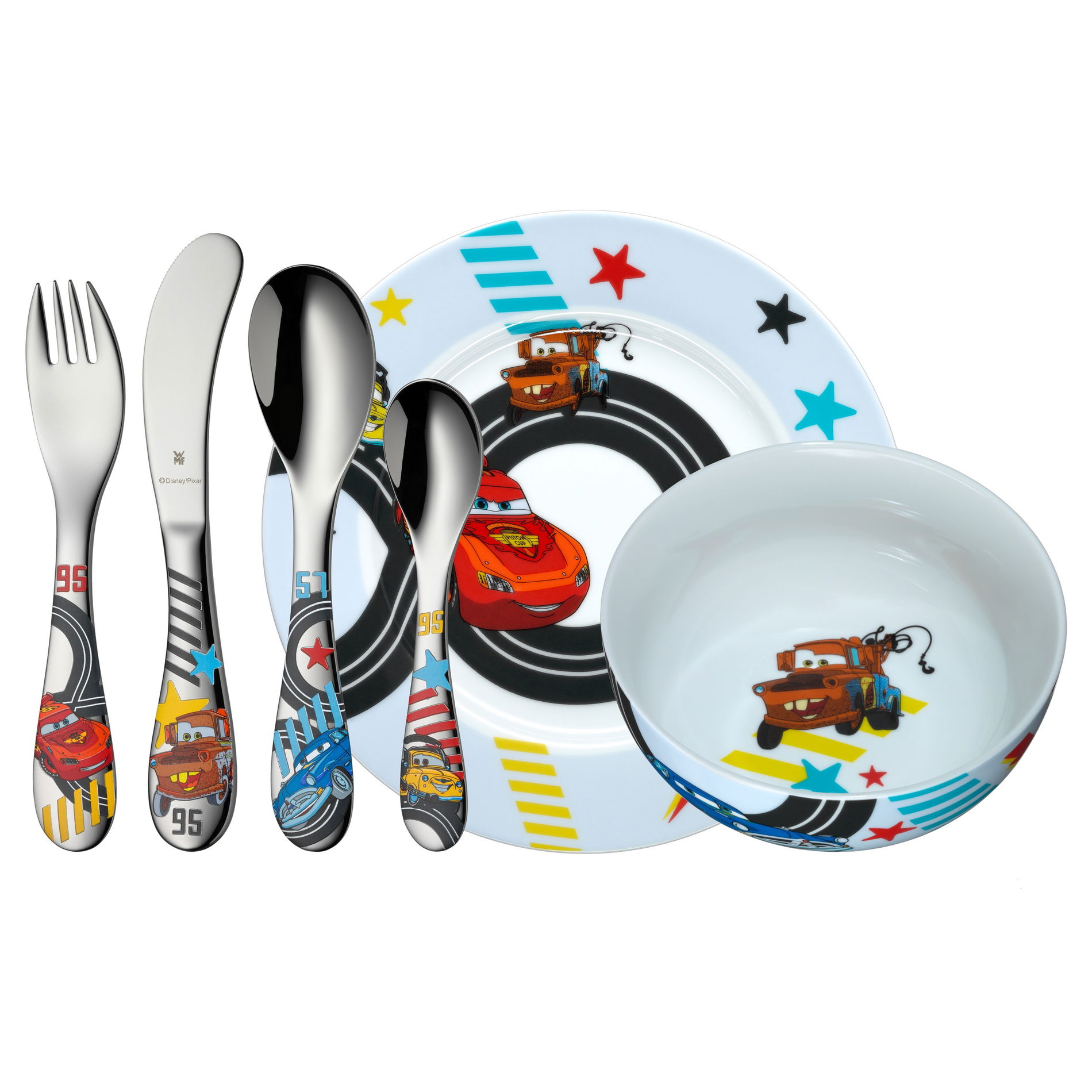 WMF Auta 2 vícebarevné 6 el. - porcelánové nádobí pro děti