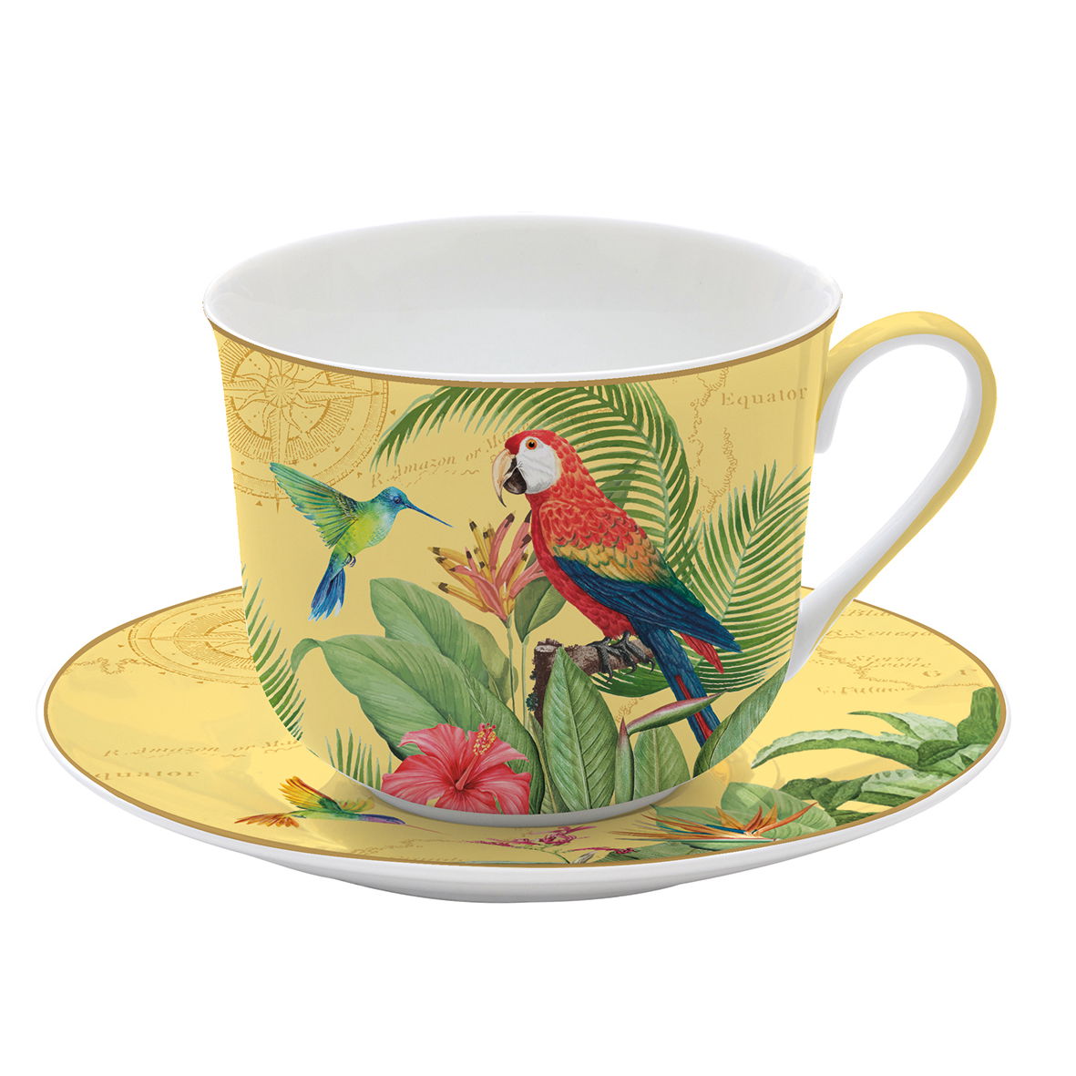 Porcelánový šálek na čaj a kávu s podšálkem 400 ml