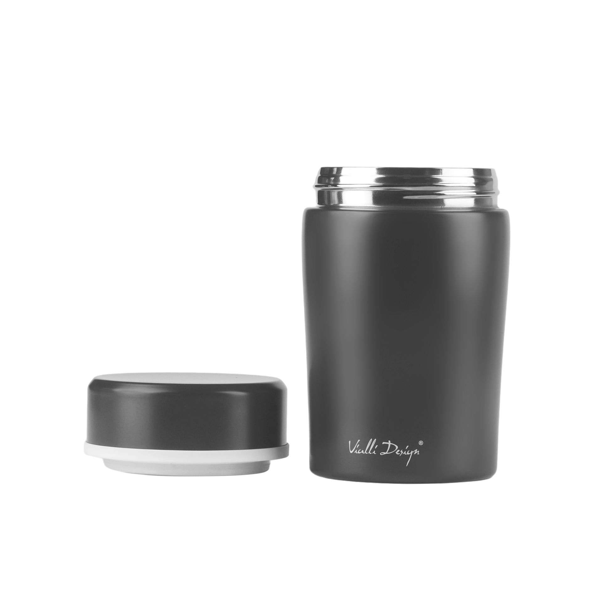 VIALLI DESIGN Fuori 0,5 l grafitová – nerezová termoska na potraviny
