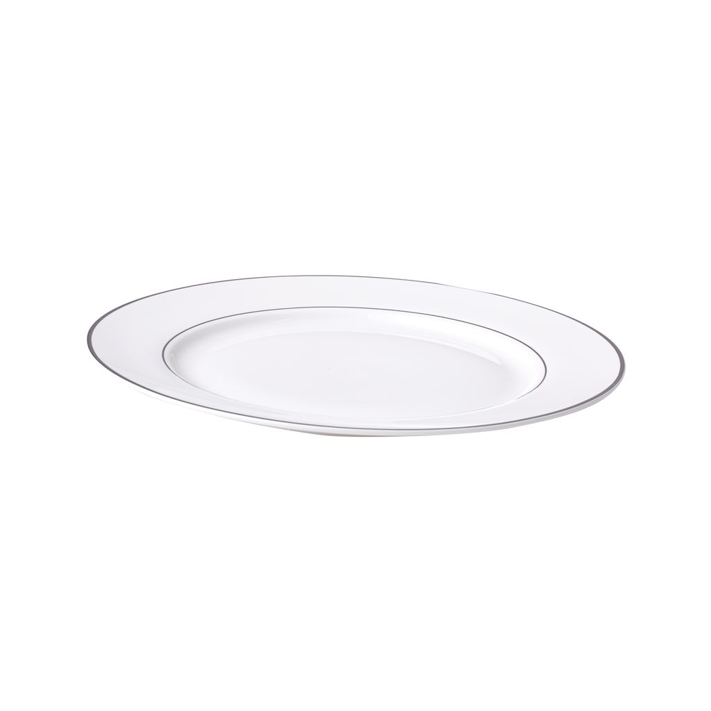 AMBITION Aura Silver 27 cm - talerz obiadowy płytki porcelanowy