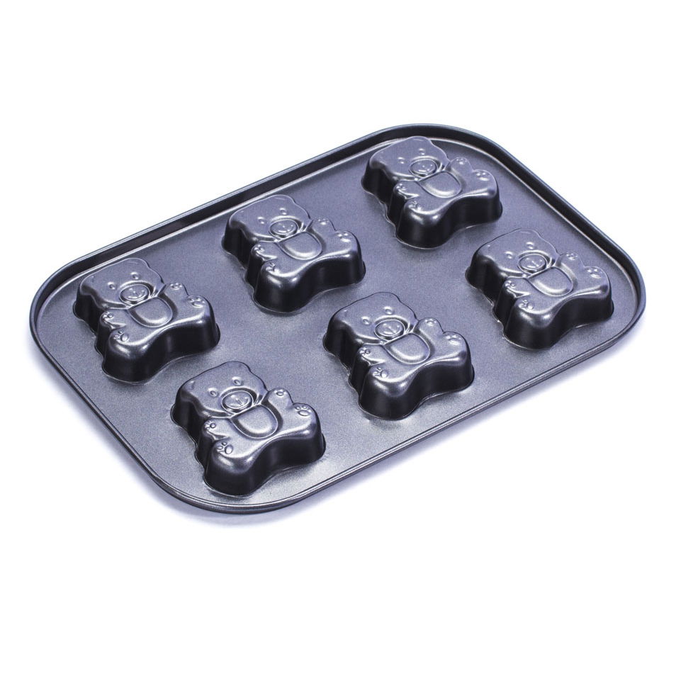 Kovová forma na 6 cukroví TEDDY ŠEDÁ