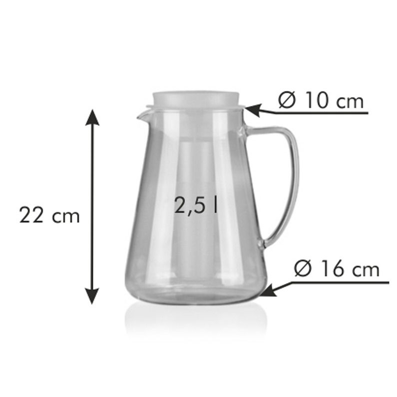 TESCOMA Teo 2,5 l zelený - skleněný džbán na vodu a nápoje s chladící vložkou a zapařovačem