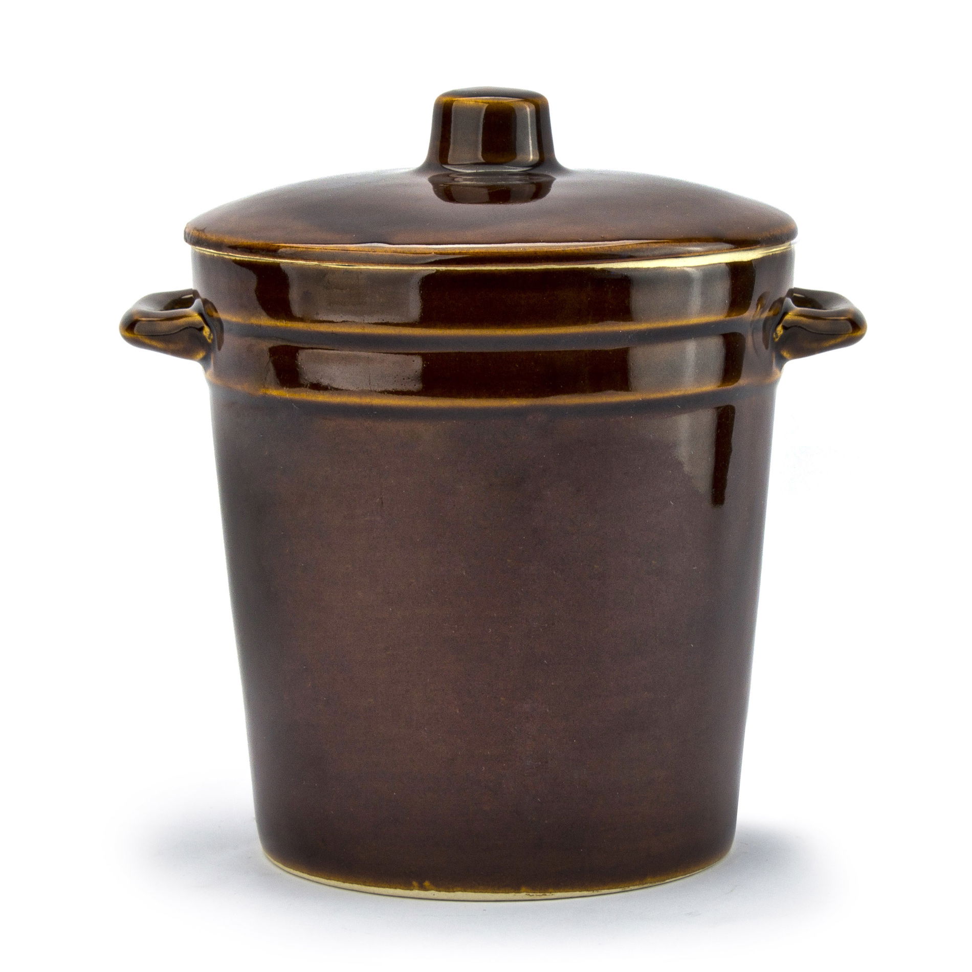 Kameninový sud na kysané zelí a okurky s víkem KRYSTYNKA MIDORI BRONZE 2 l