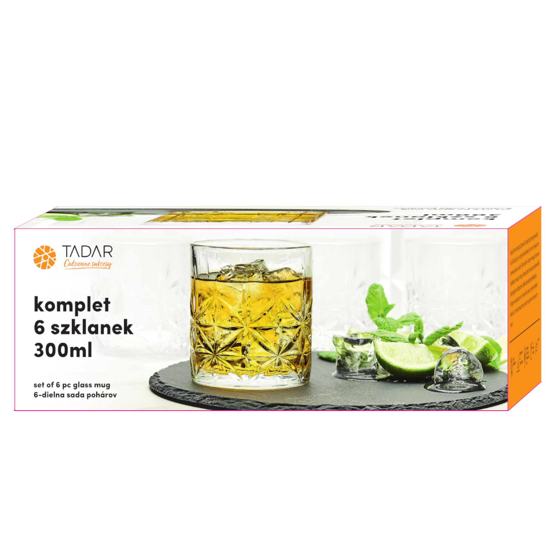 Sklenice na nápoje a koktejly TADAR DANIELS 300 ml 6 ks.