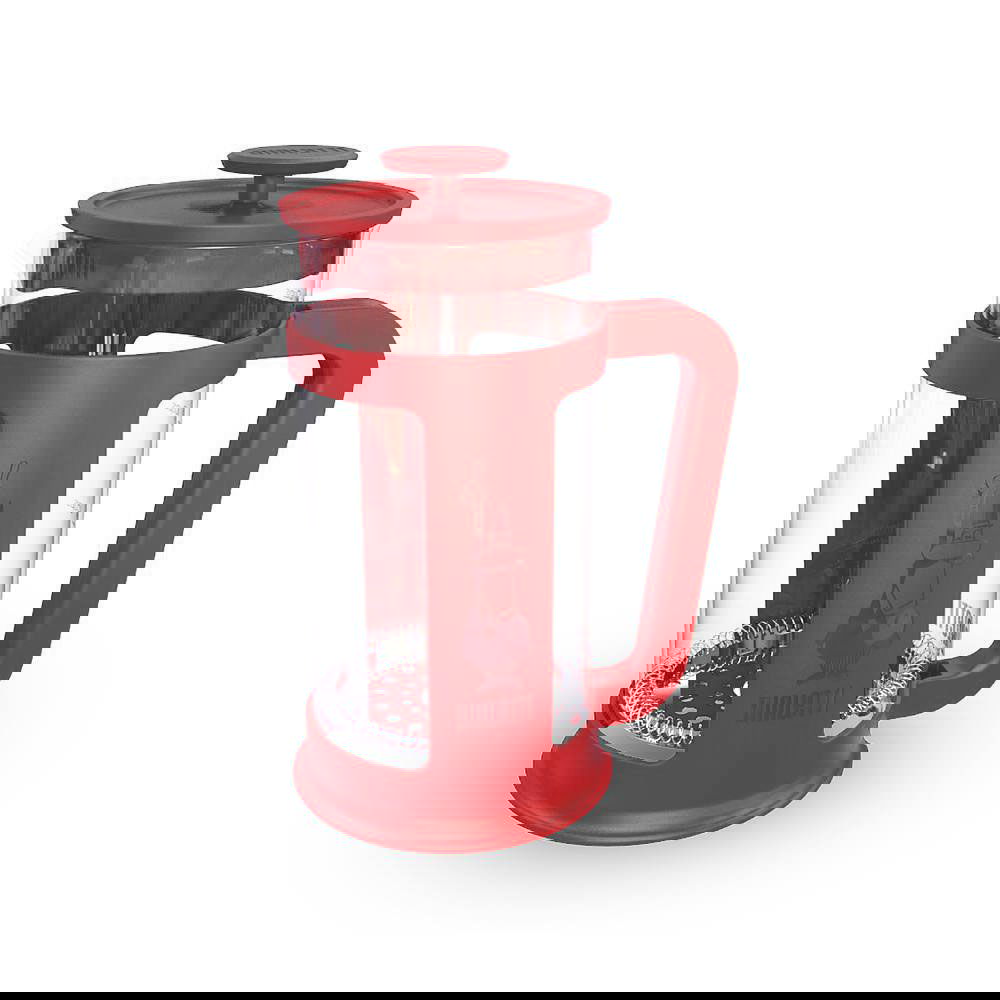 BIALETTI Coffee Press Smart 1 l tmavě červená - french press - skleněná konvice na čaj a kávu
