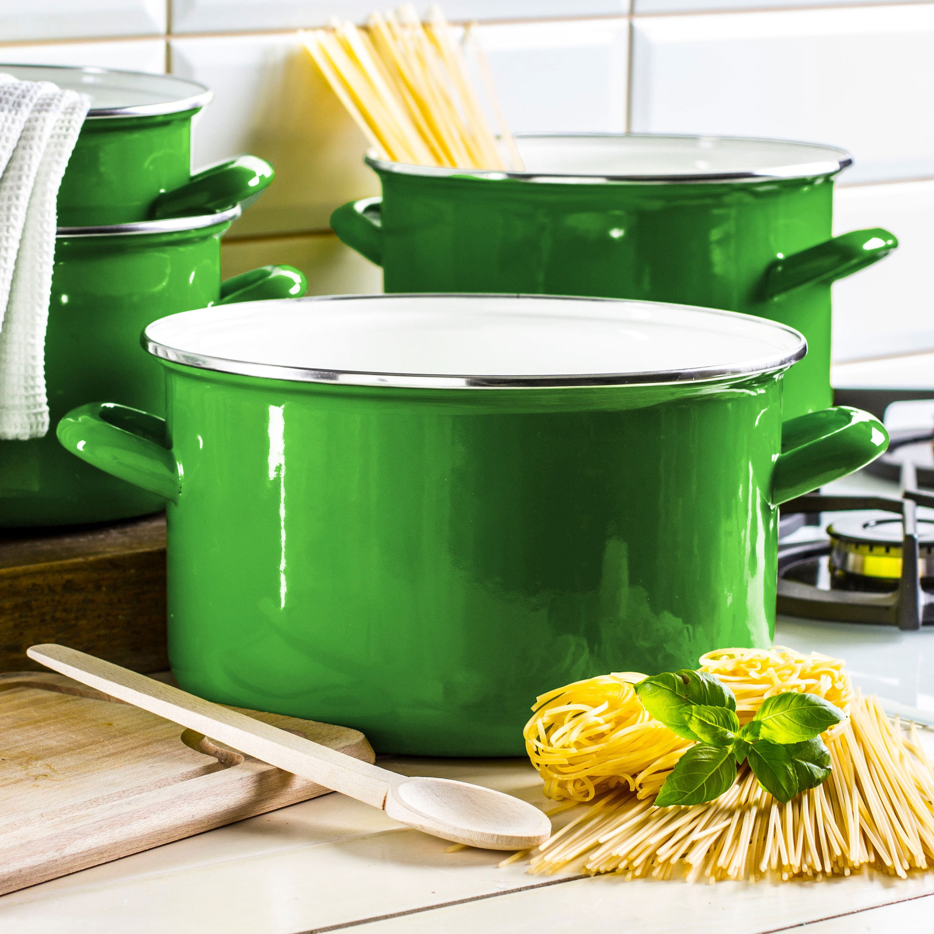 Smaltovaný hrnec EMALIA OLKUSZ COLORS ZELENÝ 1,8 l