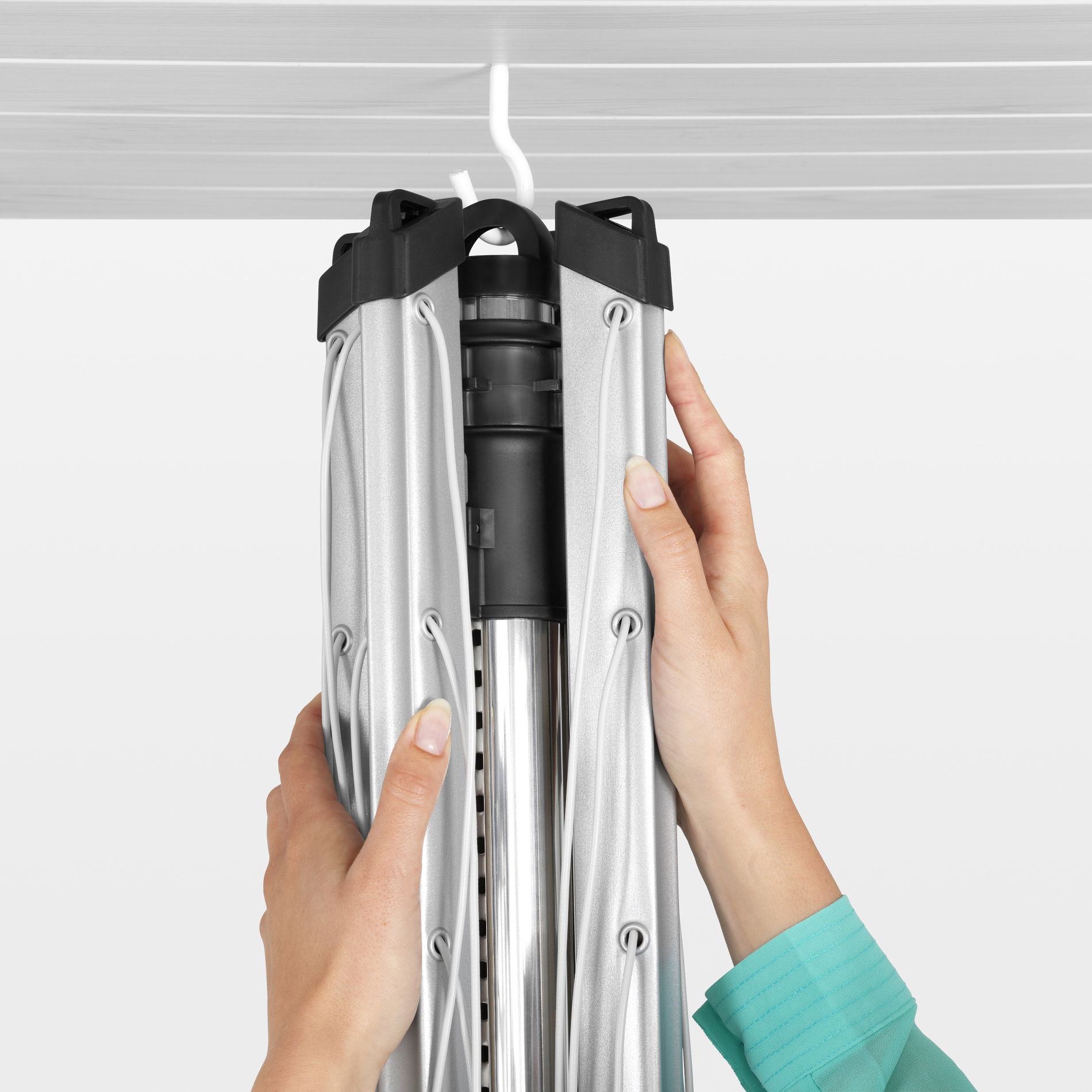 BRABANTIA Lift-o-matic šedá 50 mb (310966) - záhradný oceľový sušiak na prádlo s krytom