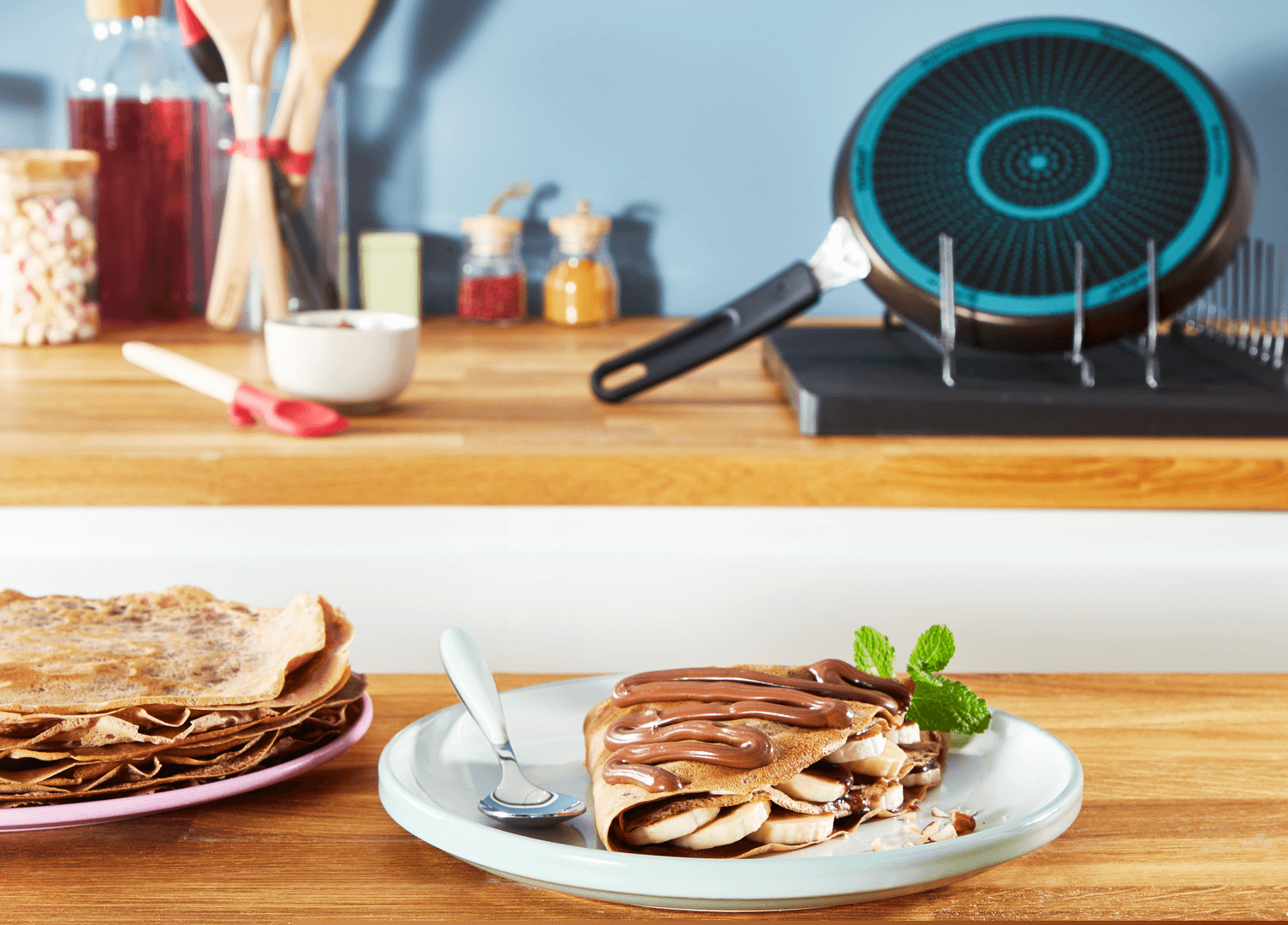 TEFAL Simple Cook 25 cm - nepřilnavá palačinková pánev se smažicím senzorem