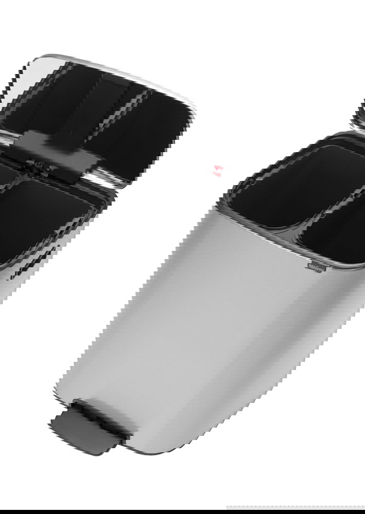 BRABANTIA Bo 2 x 30 l - oceľový nerezový dvojkomorový koš na triedenie odpadu s pedálom